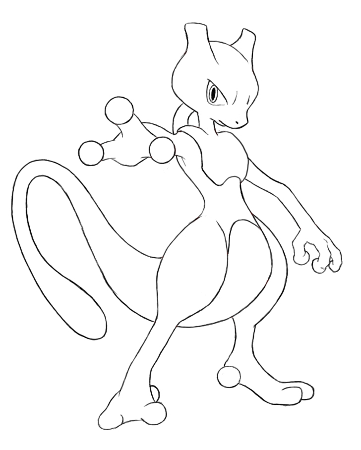 728x908 How To Draw Mewtwo