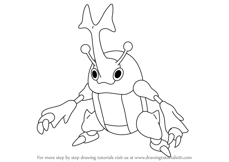 800x566 Learn How To Draw Heracross From Pokemon (Pokemon) Step By Step