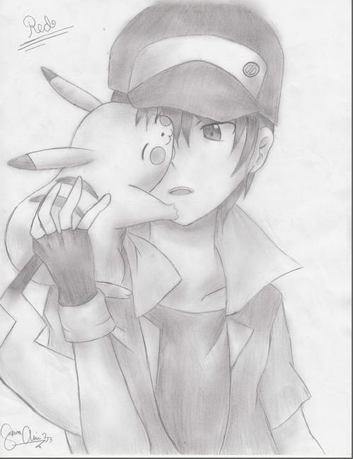 499x648 Pokemon Trainer Red (Traditional Art) By Sakuraalice33