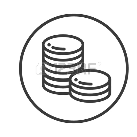 450x450 Stack Of Coins Or Casino Chips Line Art Icon For Games And Apps
