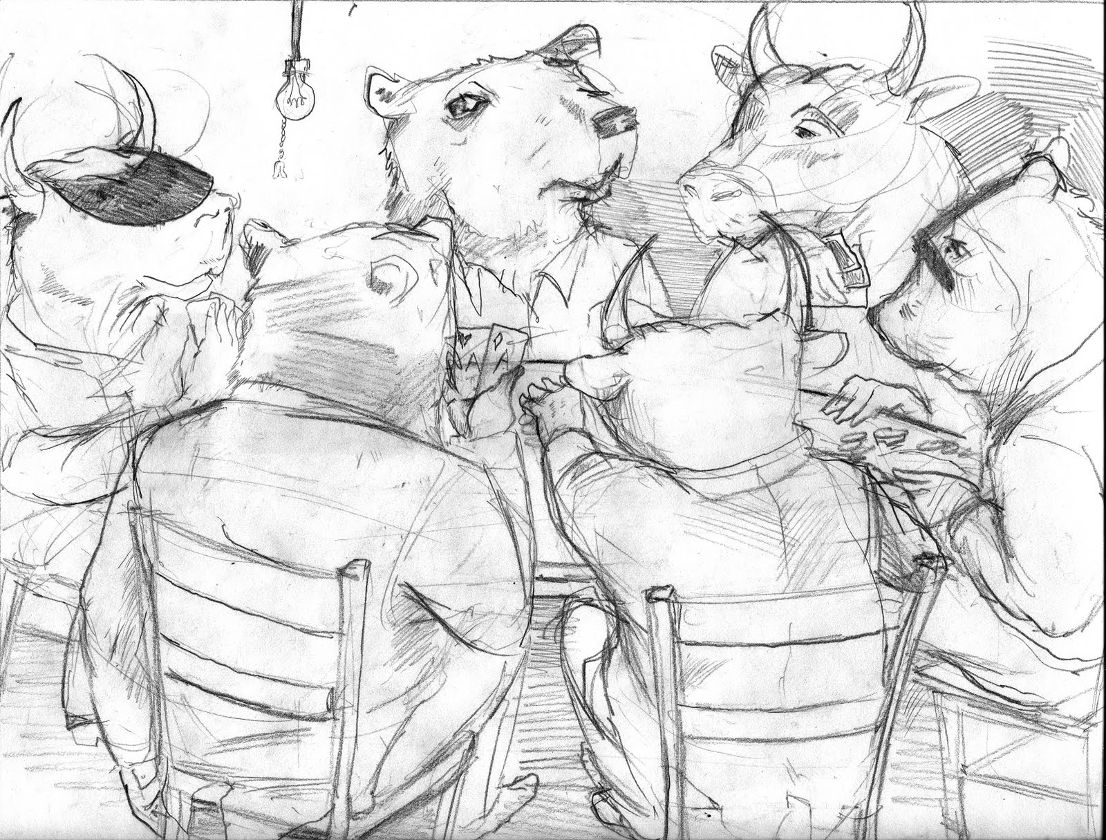 1600x1215 Doodletillomega Bears And Bulls Play Poker