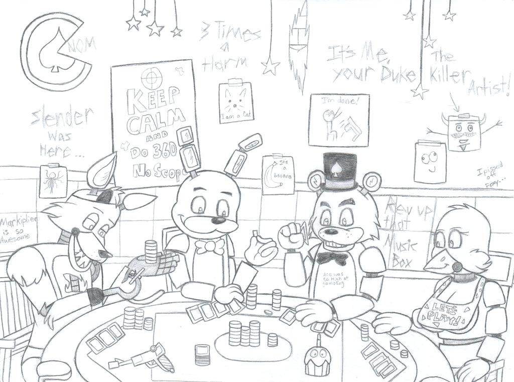 1024x761 Idea Five Nights At Freddys Coloring Pages And Five Poker Nights