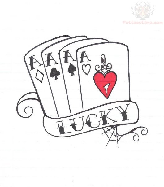 530x604 Luck Aces Tattoo Design Tats N' Stuff Ace Tattoo