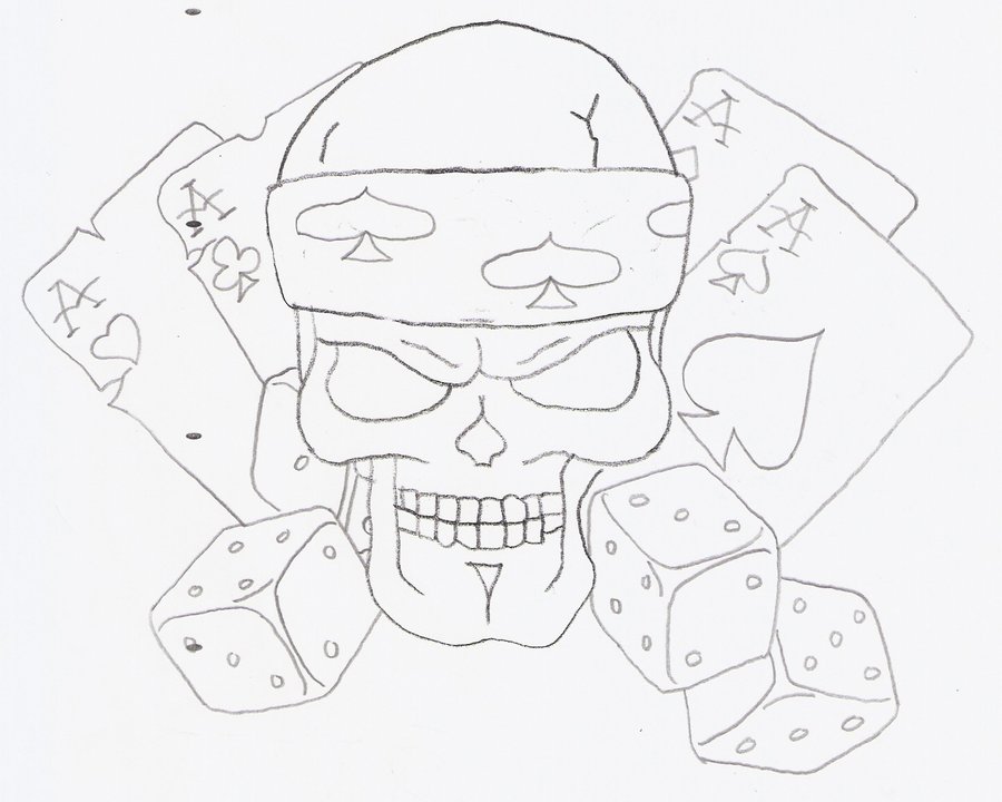 900x720 Poker Skull By Brokenshadowwolf