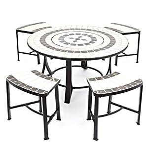 300x300 Buy Orion Tile Top Table With Fire Pit Bbq Grill Spark Guard Poker