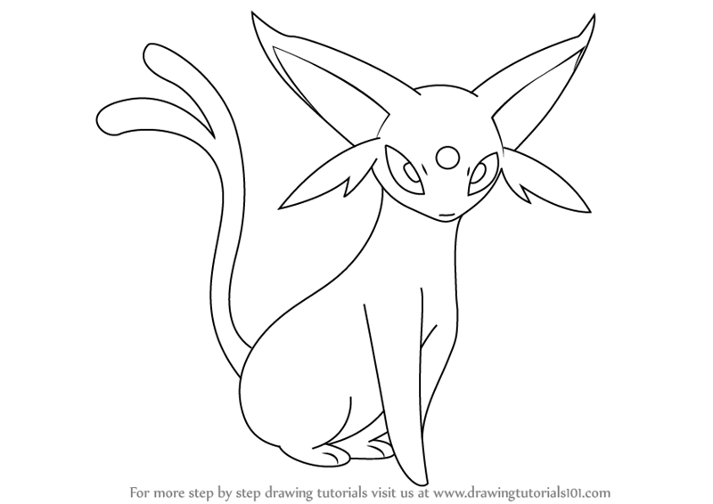 800x566 Learn How To Draw Espeon From Pokemon (Pokemon) Step By Step