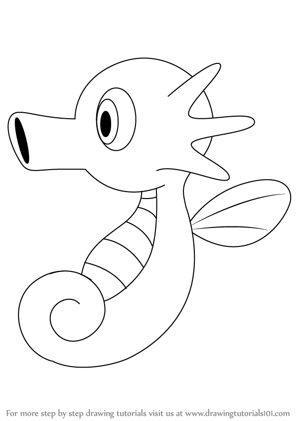 598x844 Learn How To Draw Horsea From Pokemon (Pokemon) Step By Step