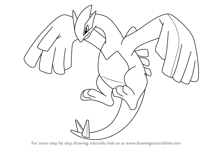 800x566 Learn How To Draw Lugia From Pokemon (Pokemon) Step By Step