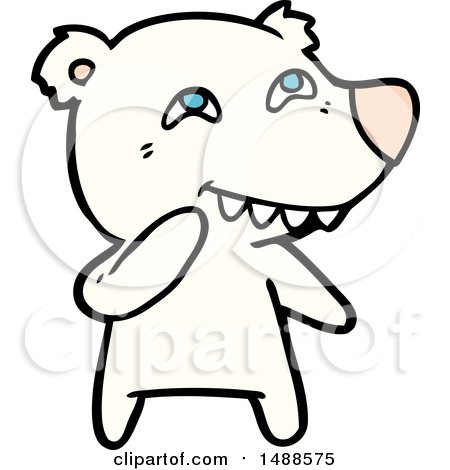 450x470 Cartoon Polar Bear Showing Teeth By Lineartestpilot