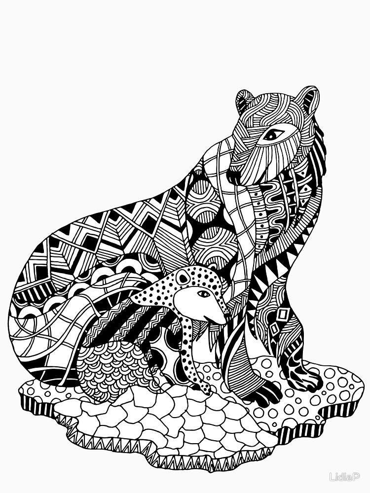 750x1000 Polar Bear With Cub Drawing Unisex T Shirt By Lidiap Redbubble