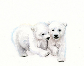 340x270 Polar Bear Cub Art Etsy