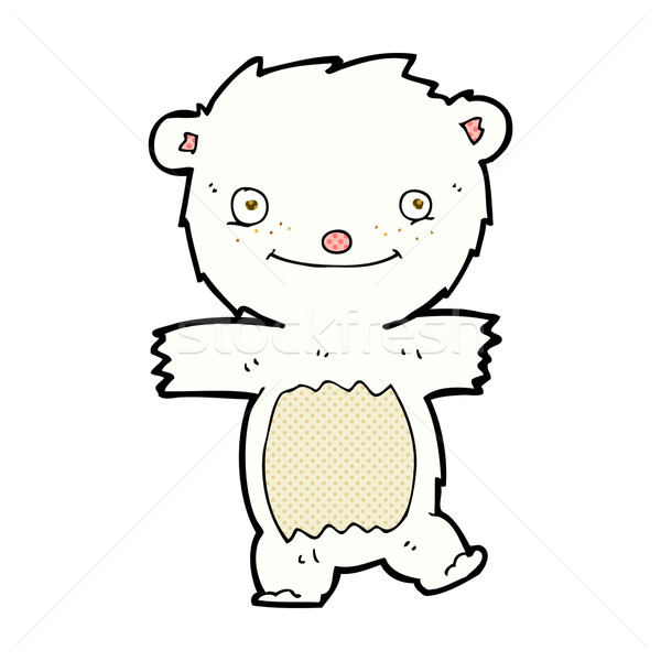 600x600 Comic Cartoon Polar Bear Cub Vector Illustration Lineartestpilot