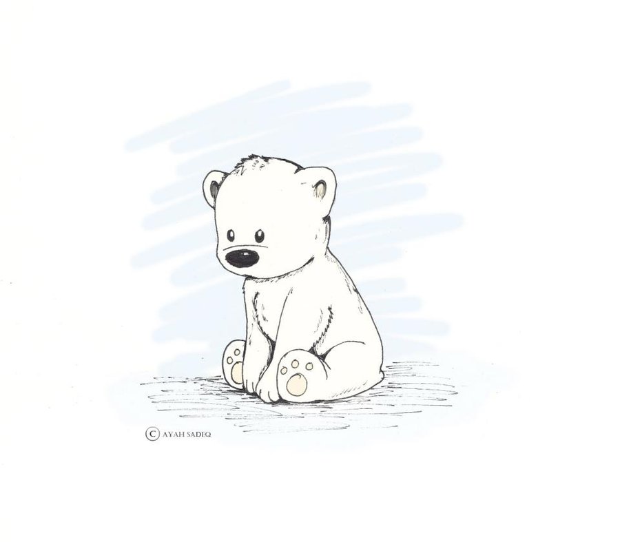 900x787 Drawn Polar Bear Cute
