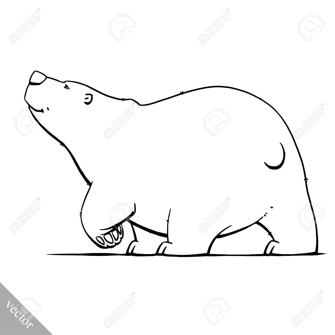 1300x1300 Funny Cartoon Cute White Polar Vector Bear Illustration Royalty