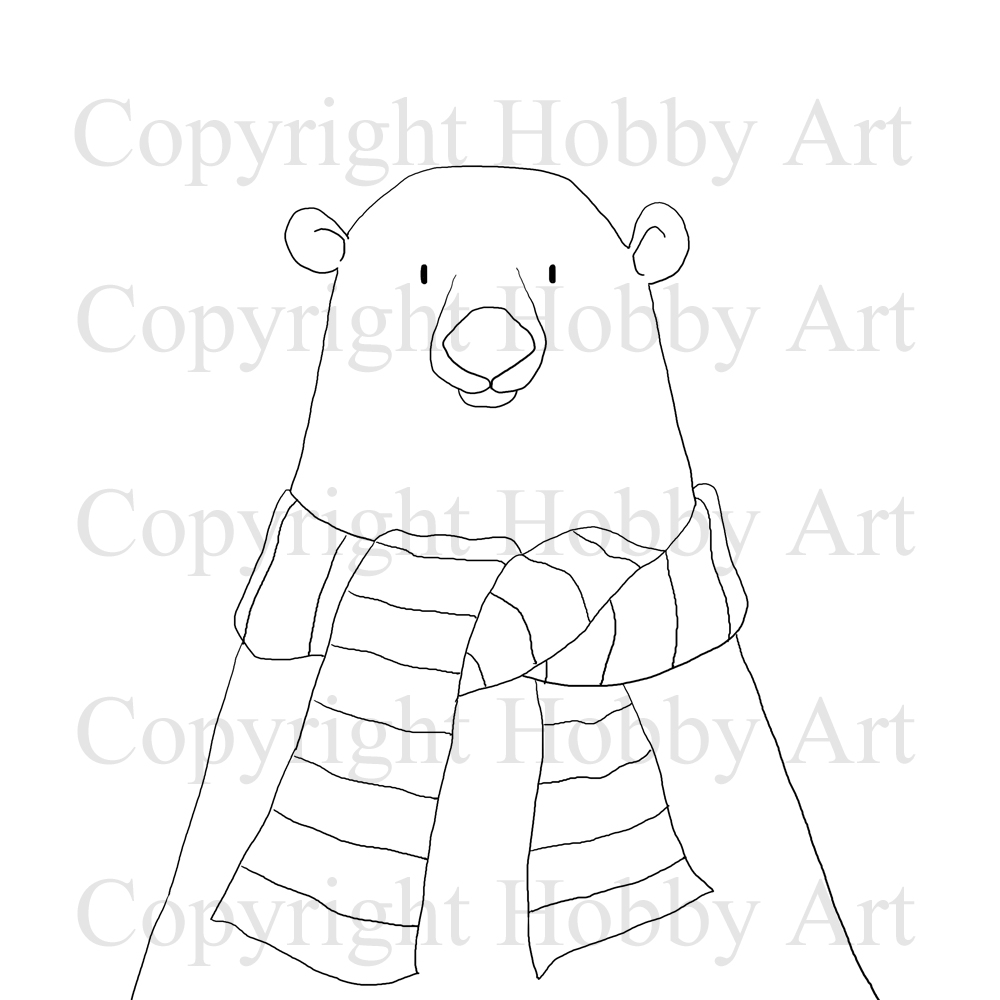 1000x1000 Fergus Polar Bear Christmas Rubber Stamps Products