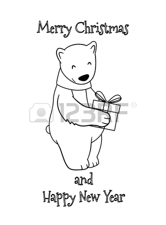 332x450 Monochrome Drawing Of A Head Of A Polar Bear With Patterns. Line