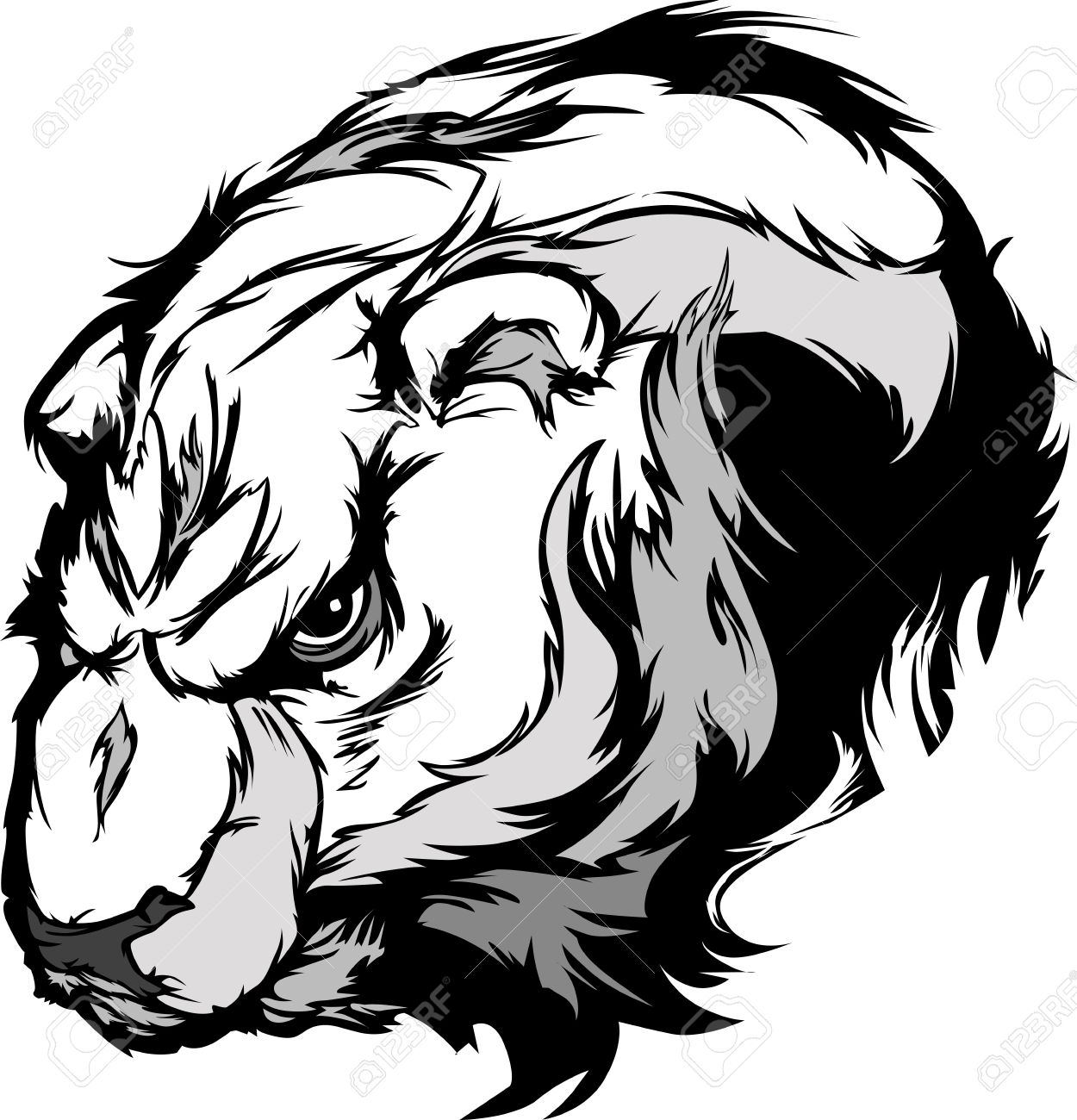 1250x1300 Cartoon Mascot Image Of A Polar Bear Head Royalty Free Cliparts