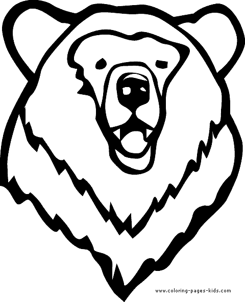 480x593 Coloring Image Bear Head Animal's Head Coloring