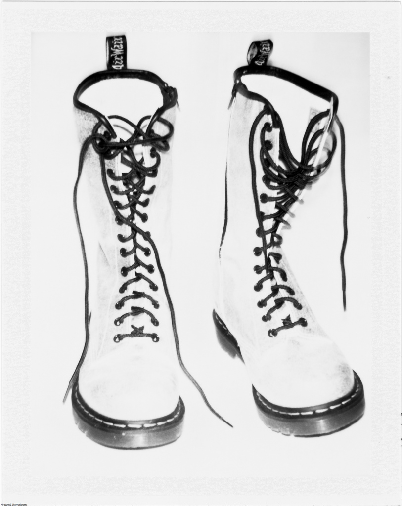 813x1024 Dr. Martens Silver! (Polaroid Big Shot, Fuji Fp 100b Film