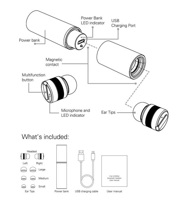 616x708 Polaroid Pr B100 True Wireless Bluetooth Headset Geekermart