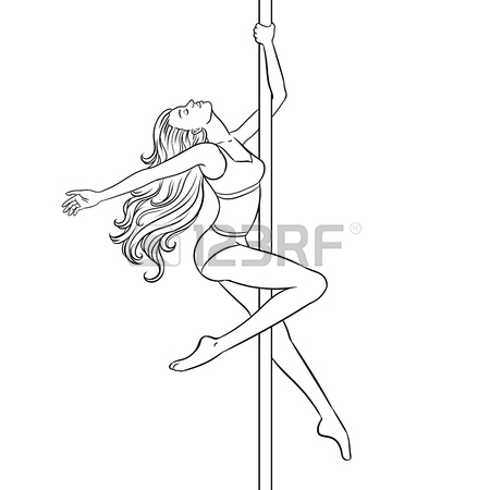 450x450 Girl Is Dancing On The Pole Pop Art Vector Ilustraciones