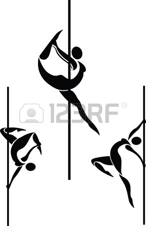 291x450 Vector Illustration Of Pole Dancers Silhouettes In Different