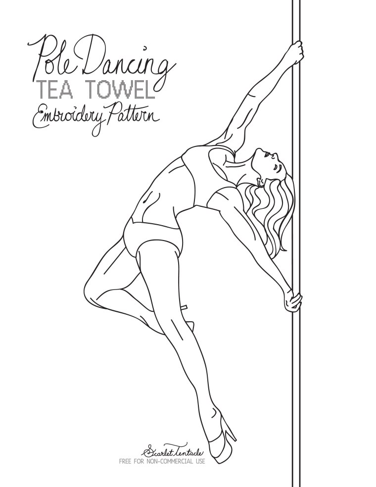 760x984 Free Embroidery Pattern Pole Dancing Pole Dancing, Embroidery