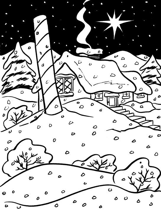 545x720 Printable Christmas Coloring Page North Pole