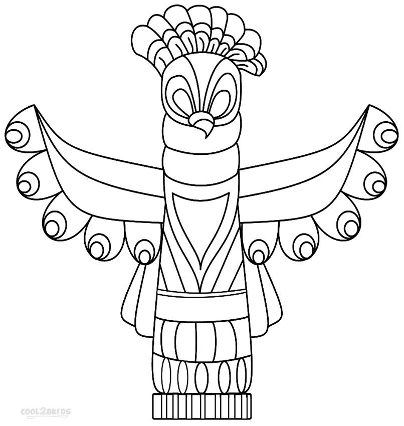 806x850 Printable Totem Pole Coloring Pages For Kids Cool2bkids