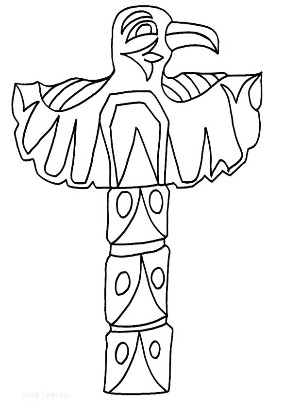 585x850 Printable Totem Pole Coloring Pages For Kids Beautiful Drawing