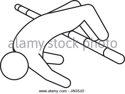 426x320 Line Pictogram Man Practice Pole Vault Sport Stock Vector Art