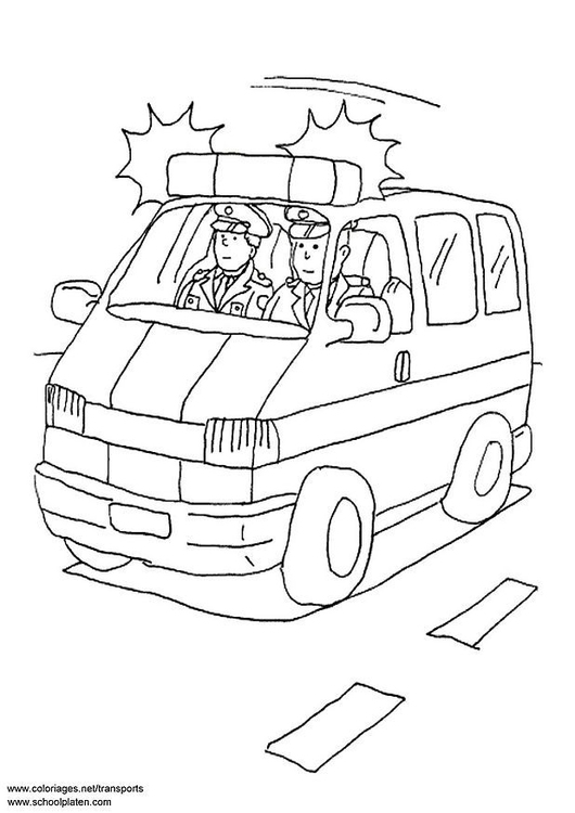 530x750 Coloring Page Police Car