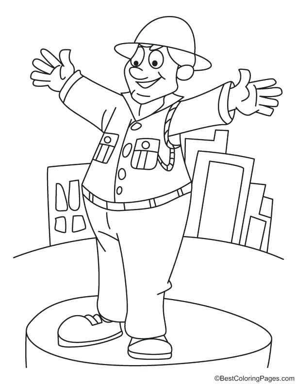 612x792 Policeman Coloring Pages For Traffic Police Coloring Page Police
