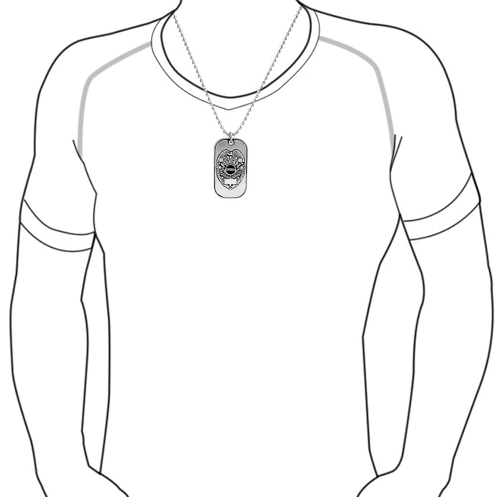 1000x1000 Stainless Steel Police Officers Prayer Dog Tag Pendant 20in