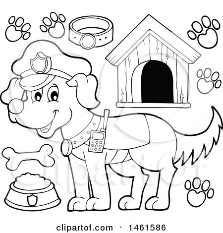 450x470 Clipart Of A Cartoon Police Dog