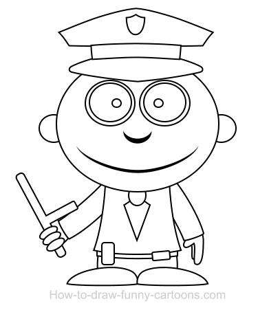 375x451 Drawing A Policeman Cartoon