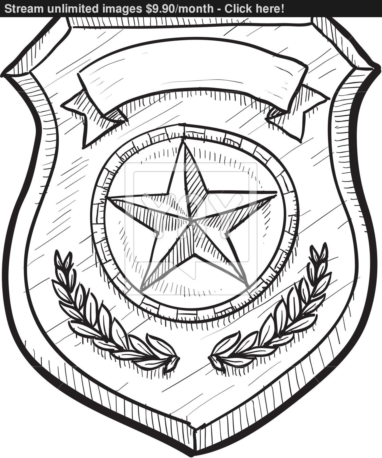 1335x1600 Police Or Firefighter Badge Sketch Vector