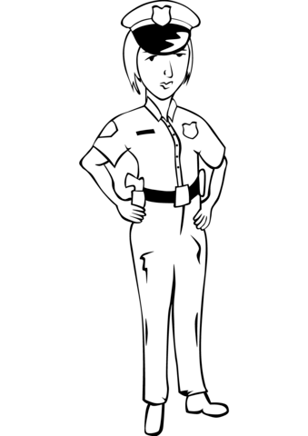 339x480 Woman Police Officer Coloring Page Free Printable Coloring Pages