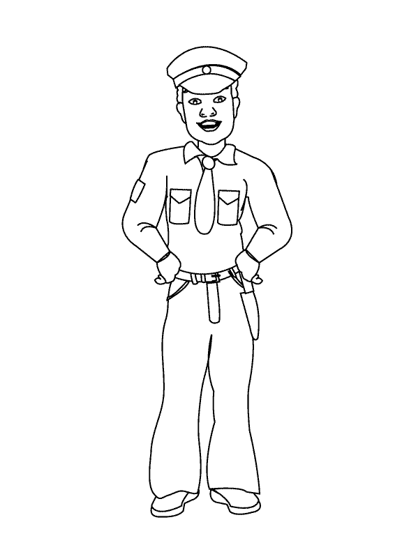 576x792 Drawing Coloring Police Officer ~ Child Coloring