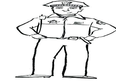 476x333 Police Hat Coloring Page Badge On Policeman Hat Coloring Page