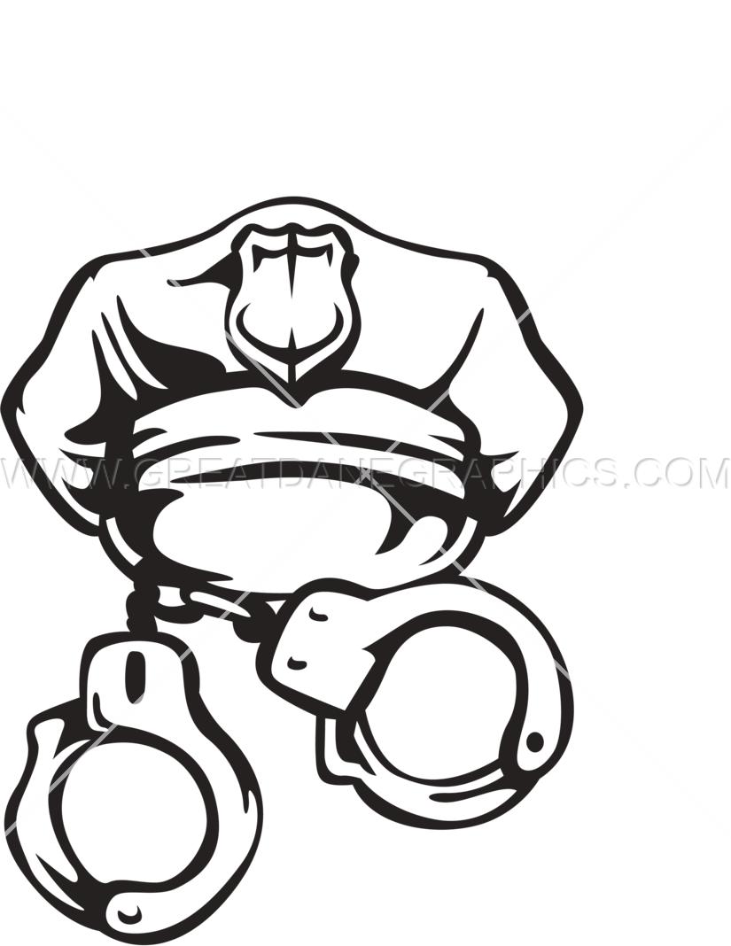825x1068 Police Hat Amp Cuffs Production Ready Artwork For T Shirt Printing