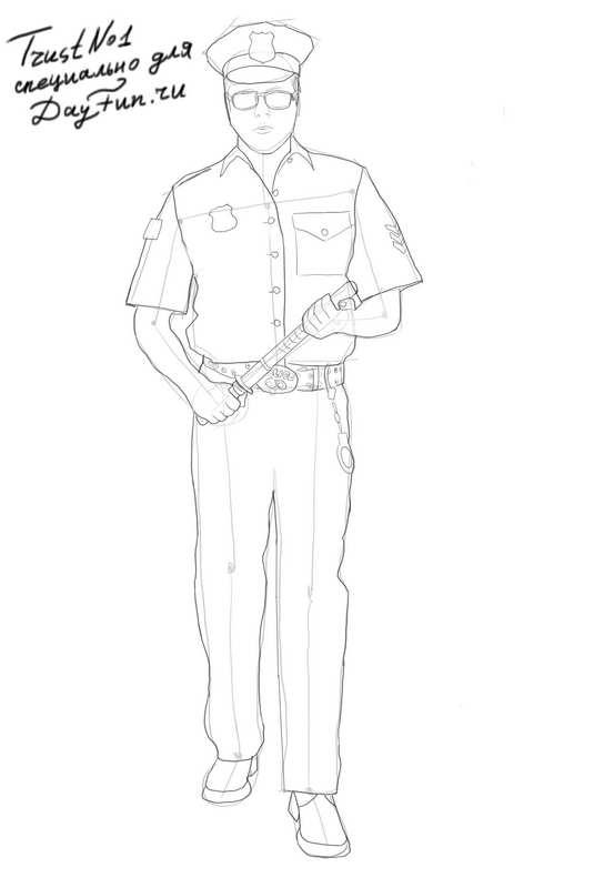535x800 How To Draw A Policeman Step By Step