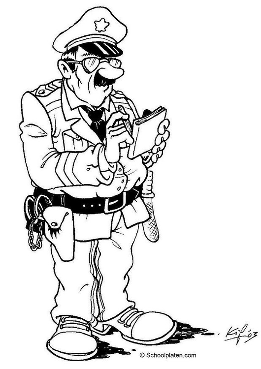 530x750 Coloring Page Police Officer