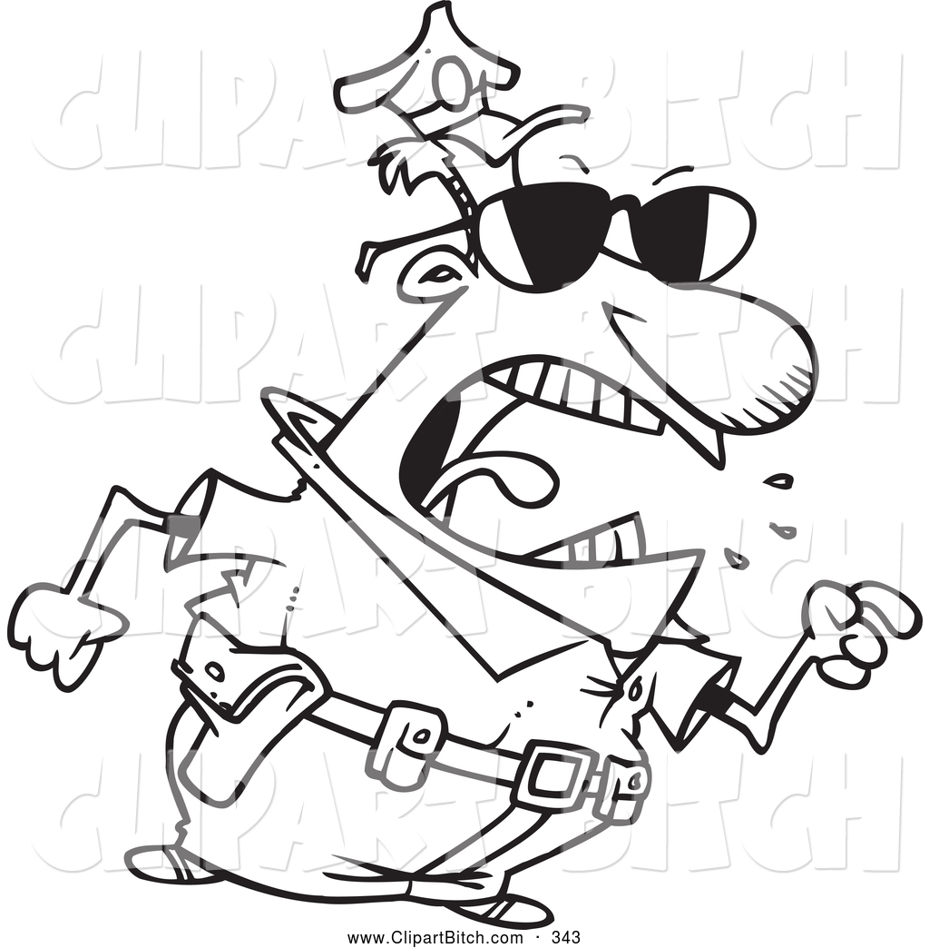 1024x1044 Clip Vector Cartoon Art Of A Mad Police Officer Pointing His