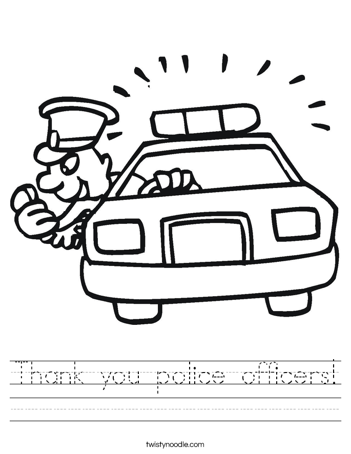 685x886 Thank You Police Officers Worksheet