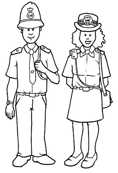 404x593 Coloring A Man And A Woman English Police Officers Picture