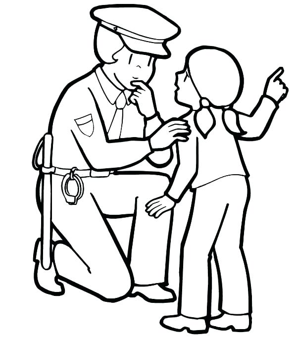 600x683 Policeman Coloring Page Police Officer Coloring Page Police Hat