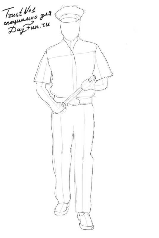 535x800 How To Draw A Policeman Step By Step