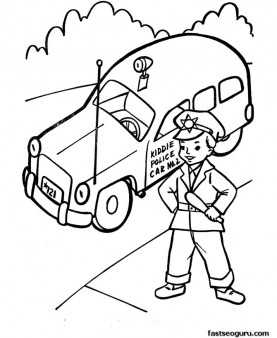 277x338 Police Car Child Policeman Coloring Pages Printable