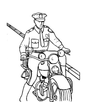 300x350 Policeman With Motorcycle Coloring Pages Kids Coloring Pages